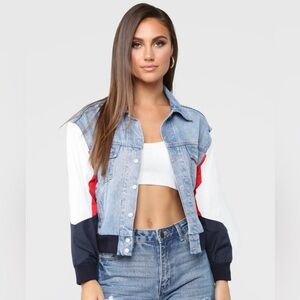 Color Block Denim Jacket